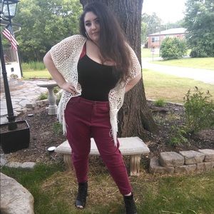 Burgundy Denim Jeans